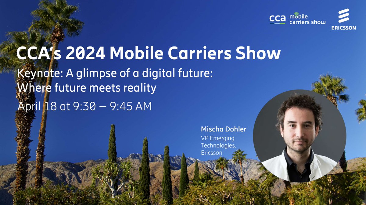In the coming years, we will only see an acceleration of #digitalization. But what will it take to create this future?🔮 @MischaDohler will speak on this topic & more in his keynote speaker session at @CCAmobile’s #MCS2024! Tune in at 9:30 AM: m.eric.sn/Cm5I50RaTqY