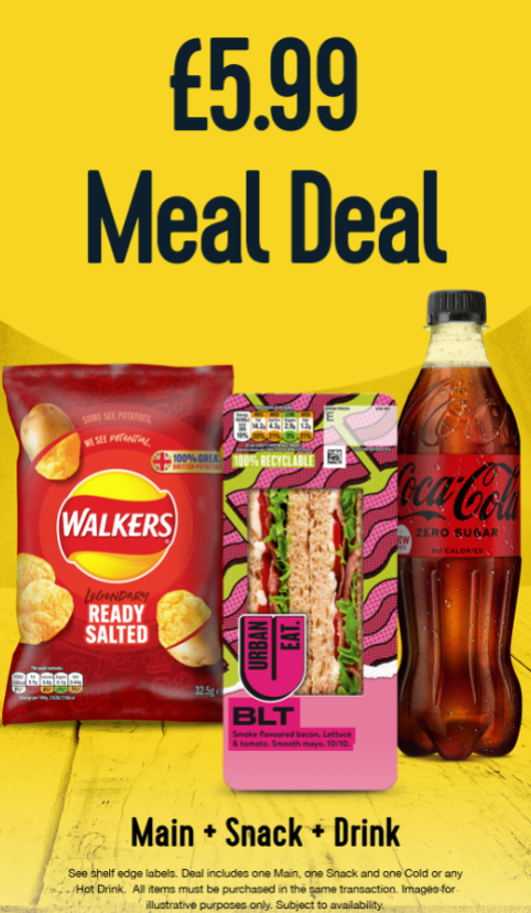 Craving a quick bite while on the go? Swing by your nearby Urban Express and snag a meal deal for just £5.99! #urbanexpress #mealdeal #onthemove #cocacola #walkers