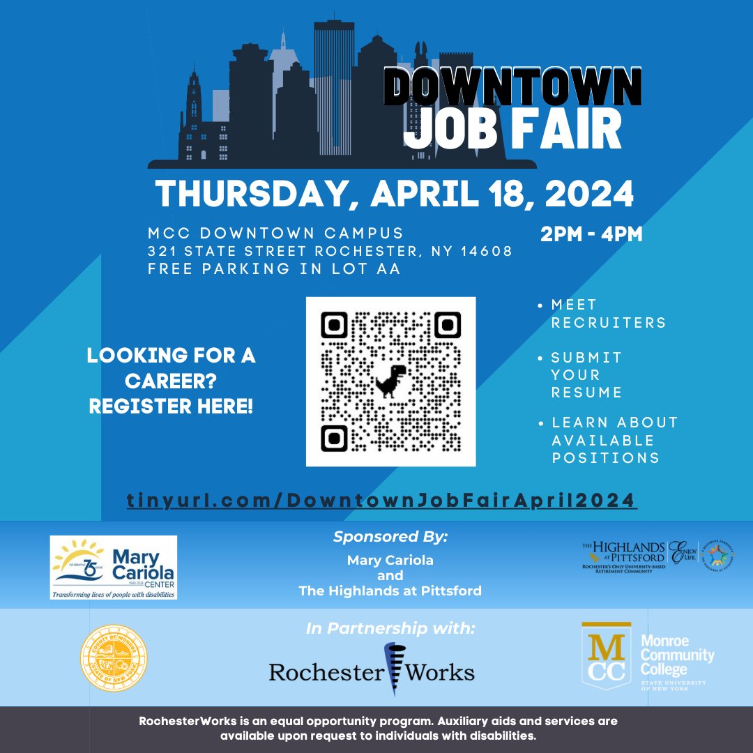 CCFCS will be at the Rochester Works Job Fair today. Stop by, say hello, and check out our great jobs!

#RochesterWorks #JobFair #EmploymentOpportunitiese
