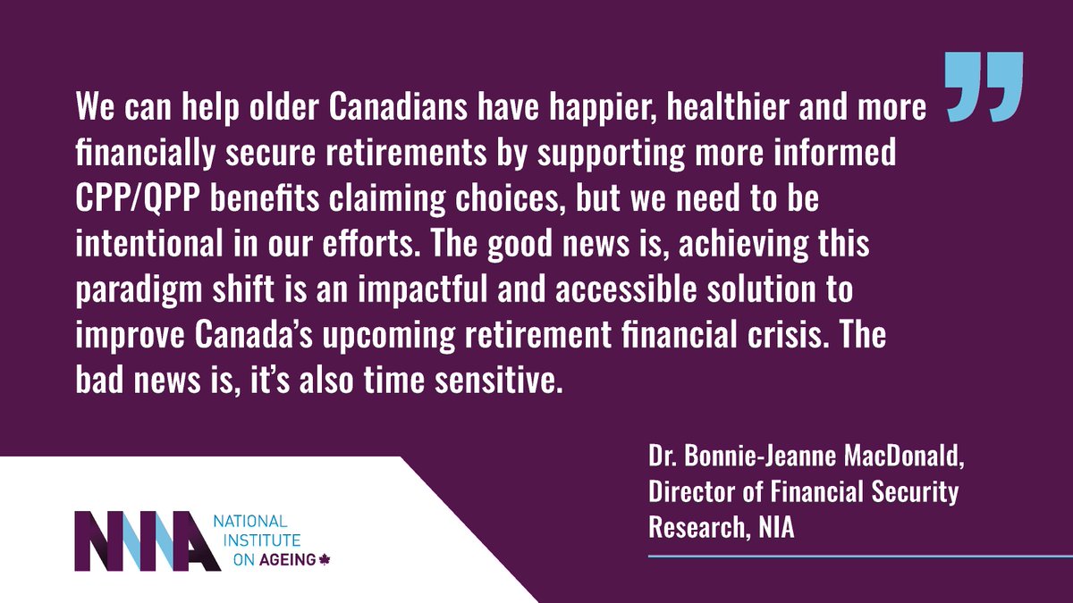 Canadians are making CPP/QPP pension claiming decisions that are not in their best interests, whether due to natural human bias, general lack of awareness of how CPP/QPP programs work or common financial planning practices. niageing.ca/cpp-qpp