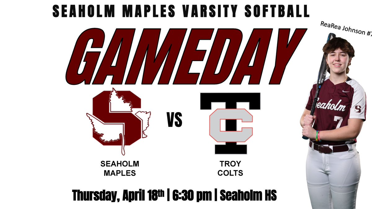 A rare home and home for our two softball teams!
🥎Maples Softball
🆚Troy Colts
📍Maple Park
⏰JV 4:30 pm
⏰Varsity 6:30 pm
🌡️65 ☁️