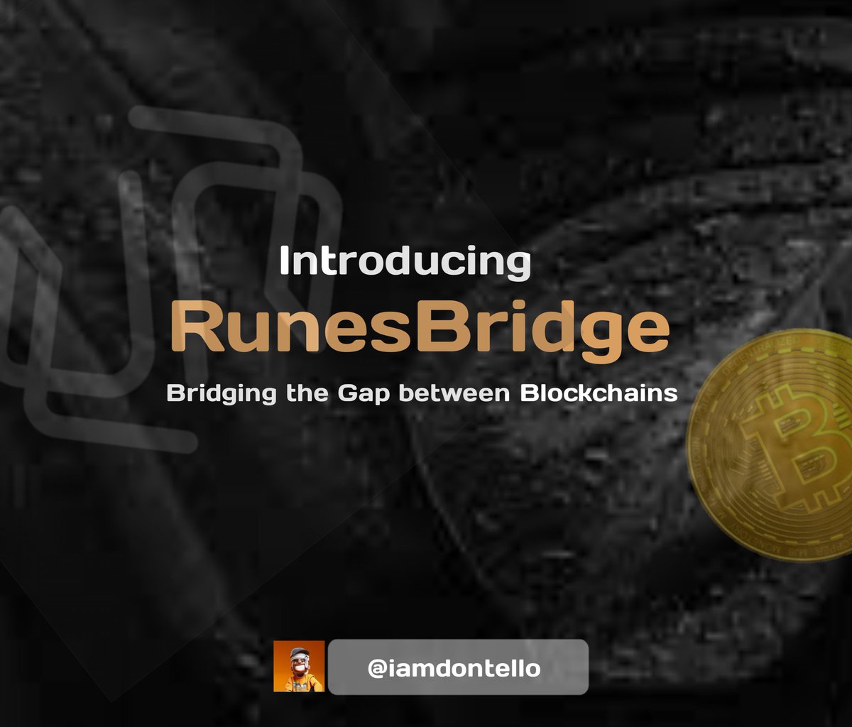 iamdontello's tweet photo. As the BRC-20 ecosystem continues to expand,
The need to bridge the gap between the Bitcoin network and Ethereum Virtual Machine (EVM)- compatible blockchains has become increasingly pressing.
@RunesBridge has emerged to address this need
🧵🔻
#RunesBridgeThreadComp https://t.co/k68gYJyQET