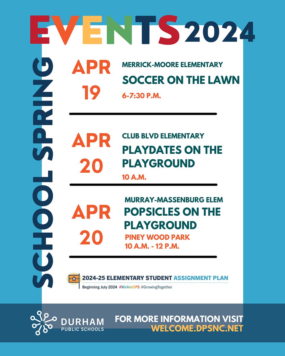 Get ready for next school year by attending one of your school's spring welcome events. Learn about your new community or deepen your connections at your current school. Find more events at bit.ly/3Tr9KUV