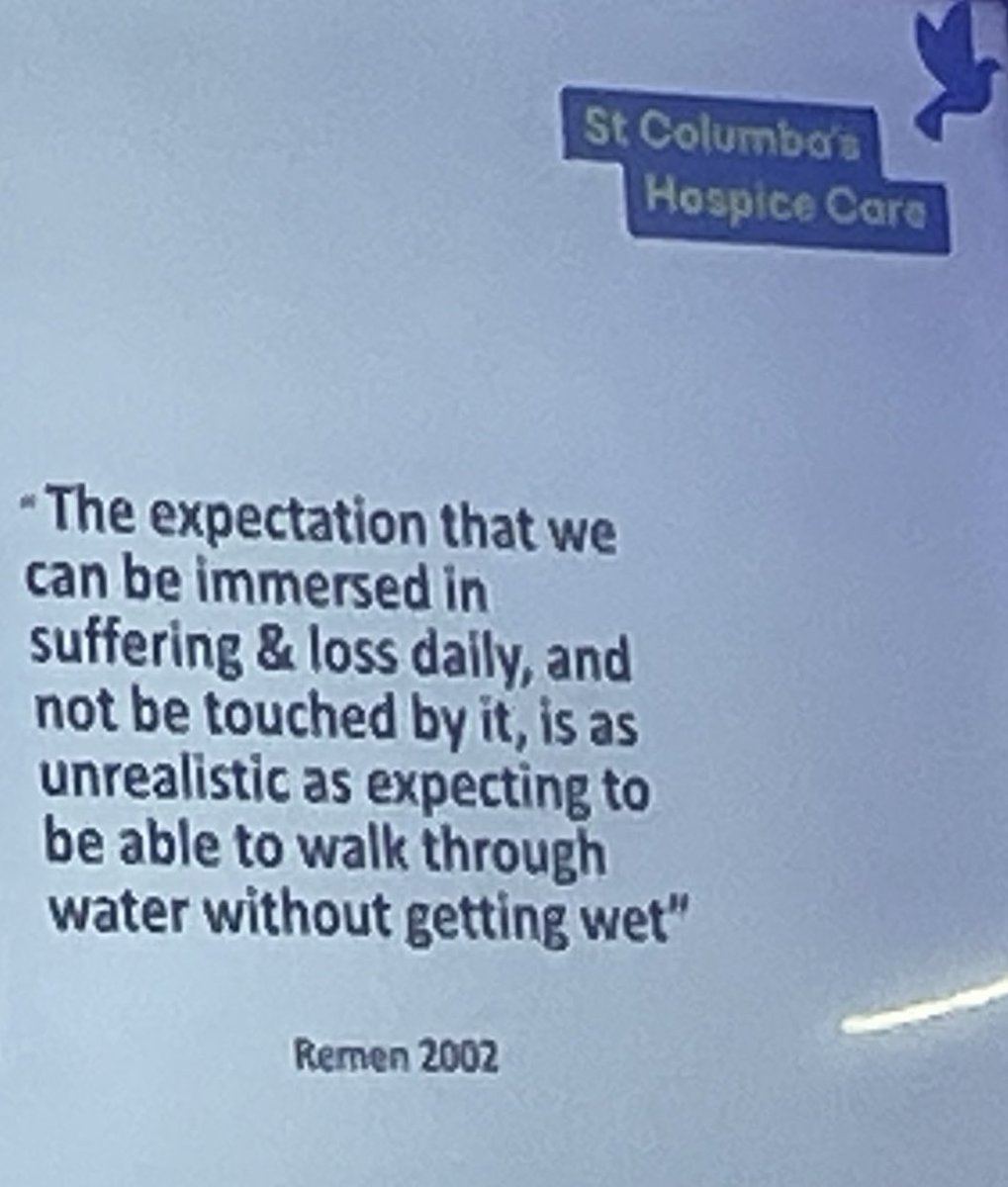 Wise words for delegates at our #hospiceworkforce conference about the impact on an individual of working & volunteering in a hospice from Sheila McGovern of  @StColumbas in Edinburgh