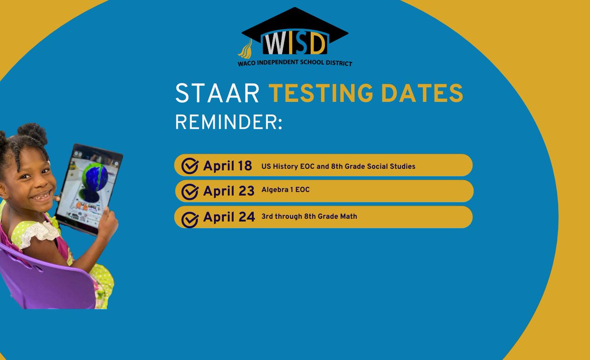 FRIENDLY REMINDER! It's STAAR test day! Our students are prepared and ready to rock the STAAR! Please remember that no visitors are allowed on campuses on testing days. #LeadForResults