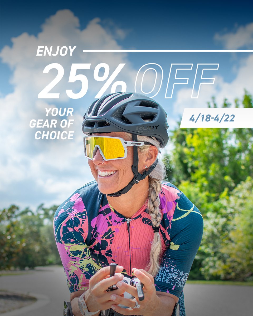 What better way to kick off warm-weather #training than with new #RudyProject gear? 🔥 Get yours for 25% off from 4/18-4/22. Enjoy the sitewide savings. Shop now: rudyprojectna.com #SpringSale