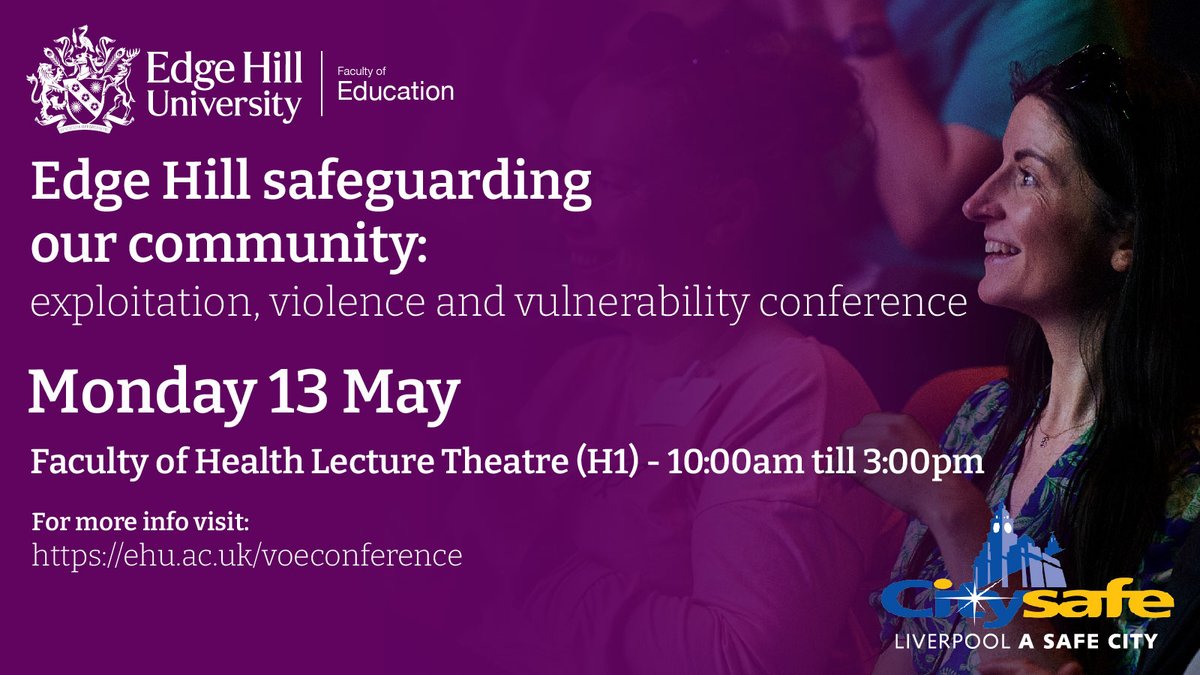 📢Attention all Education & Health students. Join us for our 1st Safeguarding Conference. Don't miss out on the opportunity to explore multi-agency approaches & how our professional trainees can address children’s and vulnerable adult needs. Register now ehu.ac.uk/voeconference