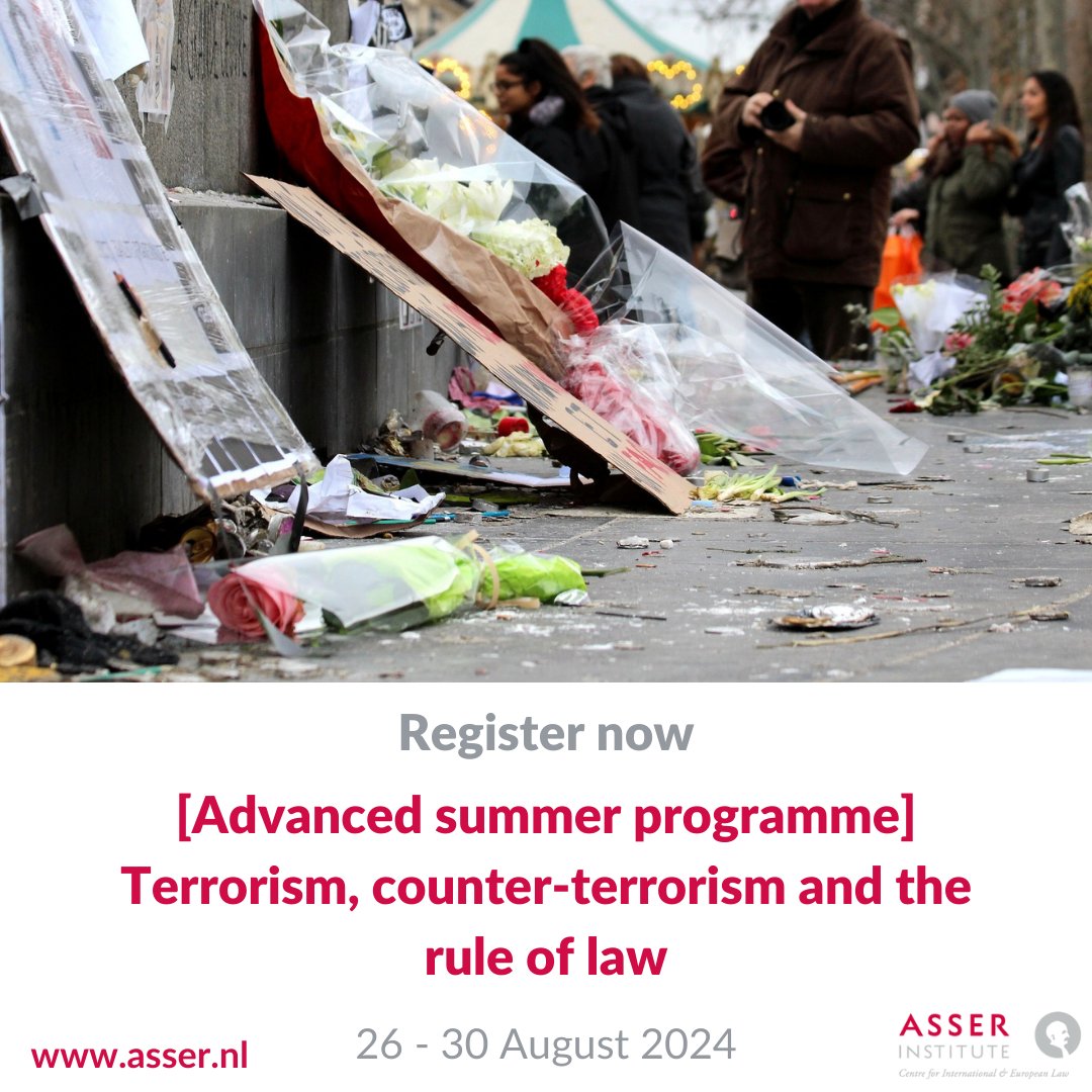 Learn from top speakers in the field of #CT in the 14th edition of our #SummerCourse on Terrorism, Counter-terrorism & #RuleofLaw, organised w/@ICCT_theHague. We will bring you thought-provoking lectures, inspiring study visits, and a global network. More: tiny.cc/CT2024