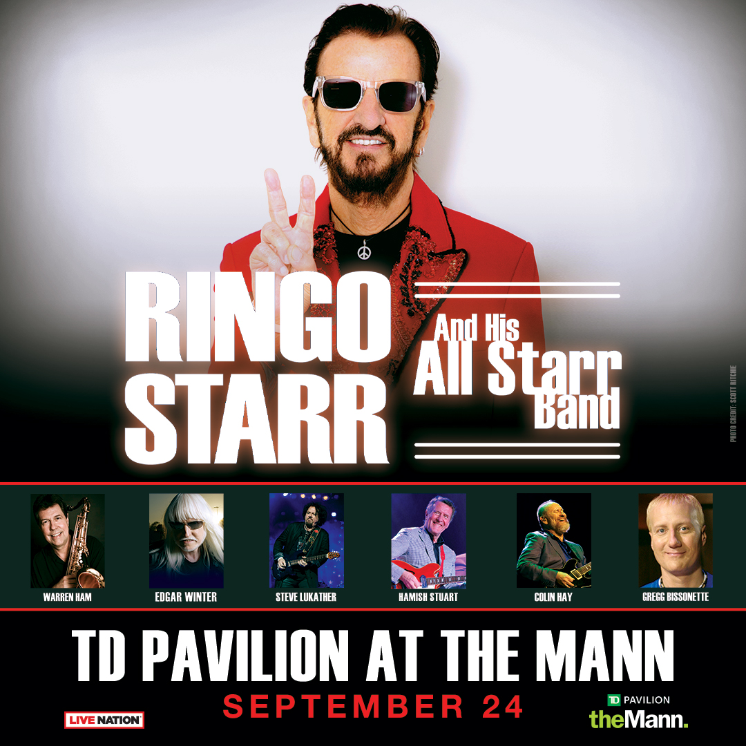 𝙅𝙐𝙎𝙏 𝘼𝙉𝙉𝙊𝙐𝙉𝘾𝙀𝘿 ⭐️ @ringostarrmusic and His All Starr Band are coming to TD Pavilion at the Mann on September 24! Tickets on sale Friday, April 26 @ 10AM: bit.ly/3xGncgl