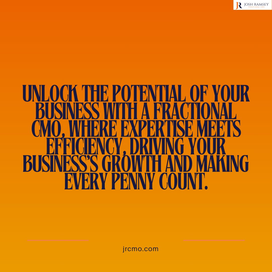 Let a fractional CMO drive your business's growth.  #jcmo #FractionalCMO #BusinessStrategy #UnlockPotential #MakeItCount
