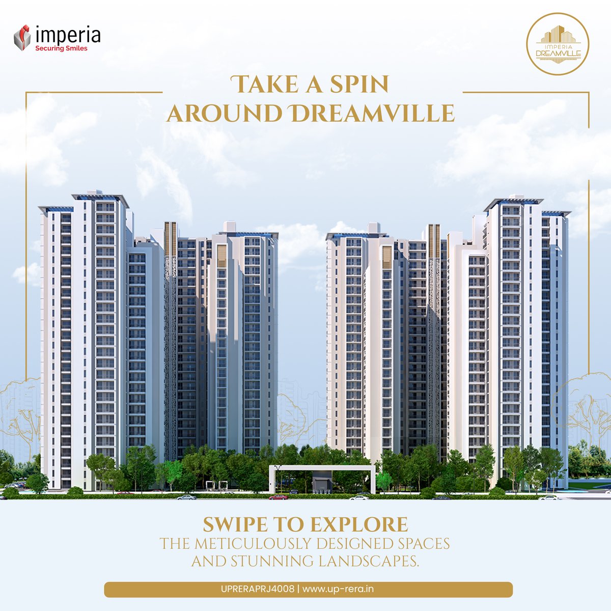 Discover the epitome of luxury living at Imperia Dreamville in Yamuna Expressway. Let your home be a masterpiece that leaves everyone in awe!
#apartmentsingreaternoida #dreamville #imperiadreamville #imperia #imperiahomes #luxuryapartments #residentialapartments #luxuryliving