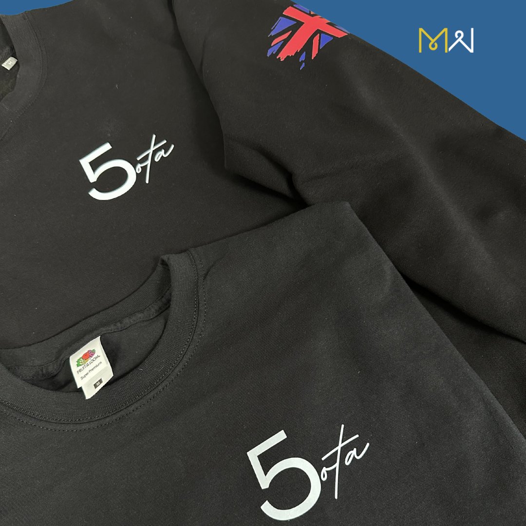 Impress clients and enhance your branding with new workwear like Sota Electrical 👕 Our best-selling Fruit of the Loom Super Premium T-Shirts and Russell Authentic Sweatshirts in black are the perfect base for bold logo branding 👍 #Workwear #Branding #DtfPrint #Electrician