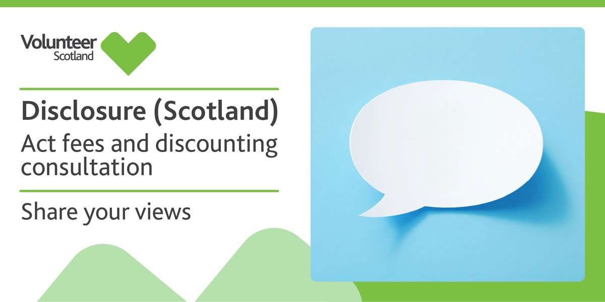 We are responding to the current Disclosure (Scotland) Act fees and discounting consultation and want to hear your views about the potential impact of the proposals. There are several ways you can share your views. Find out more here: ow.ly/Sw3f50RiQMq