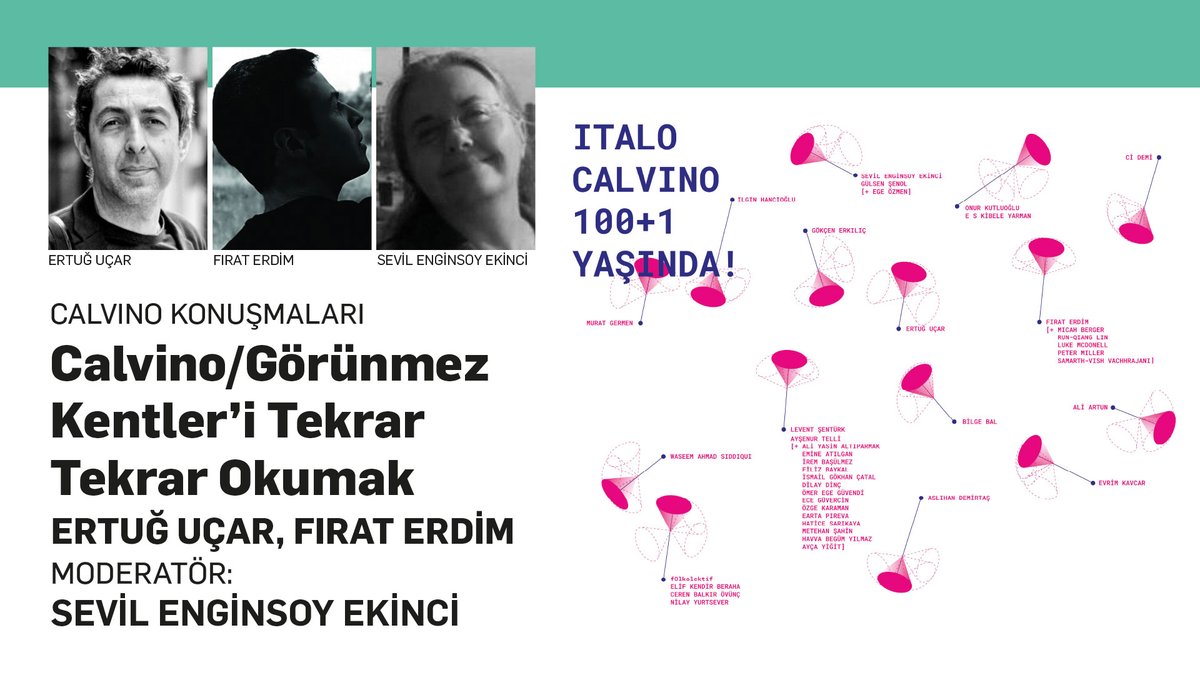 Calvino’yu Türkiye’deki mimarlık, tasarım ve sanatın kesişiminde düşünen 'Calvino 100+1 Yaşında!' sergimizin ekibi ile Görünmez Kentler’i konuşmuştuk. Kaçıranlar için bu sohbet şimdi YouTube kanalımızda. Seyretmek için: youtube.com/watch?v=dHVAQn…