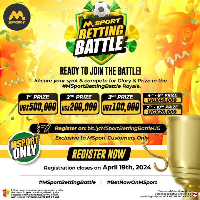 Join the #MSportBettingBattle Royale. Register with the link below and join and predict to win free bets. 

bit.ly/3vuHg4d