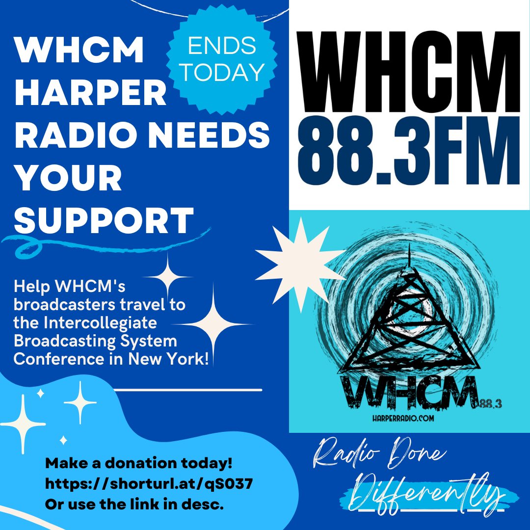 Today’s the last day to support our Radio Drive, and we’re so close to our goal! Make sure to donate here: givingday.harpercollege.edu/campaigns/whcm… @HarperRadio