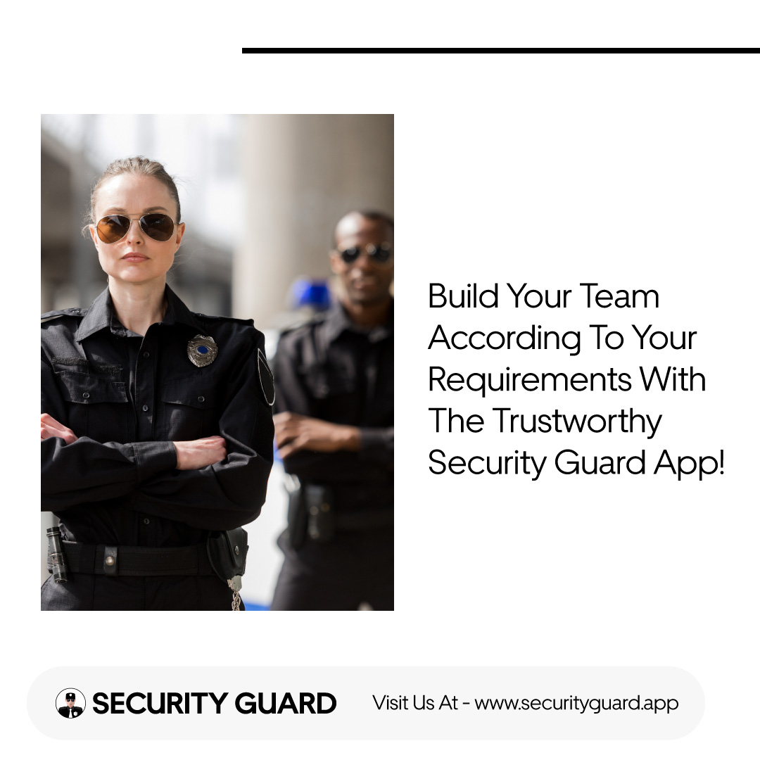 #SecurityGuardApp is designed specifically for #SecurityGuards, #SecurityGuardCompanies, and clients to work together as a team. Start building your dream team by inviting them to the Security Guard App via code or phone number. Know more - securityguard.app/security-team #MobileApp
