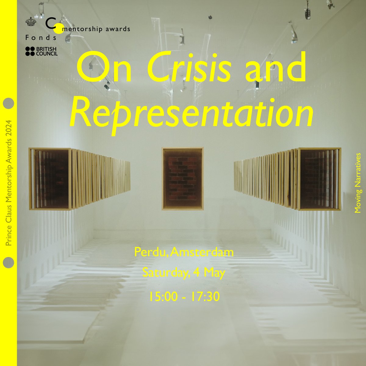 On the 4th of May from 14:30, you are invited to join the public event 'On Crisis and Representation' featuring the cohort of Cycle 1 of the Mentorship Award: Moving Narratives at Perdu in Amsterdam. The event is free of charge - please RSVP here: loom.ly/eFyhRV4