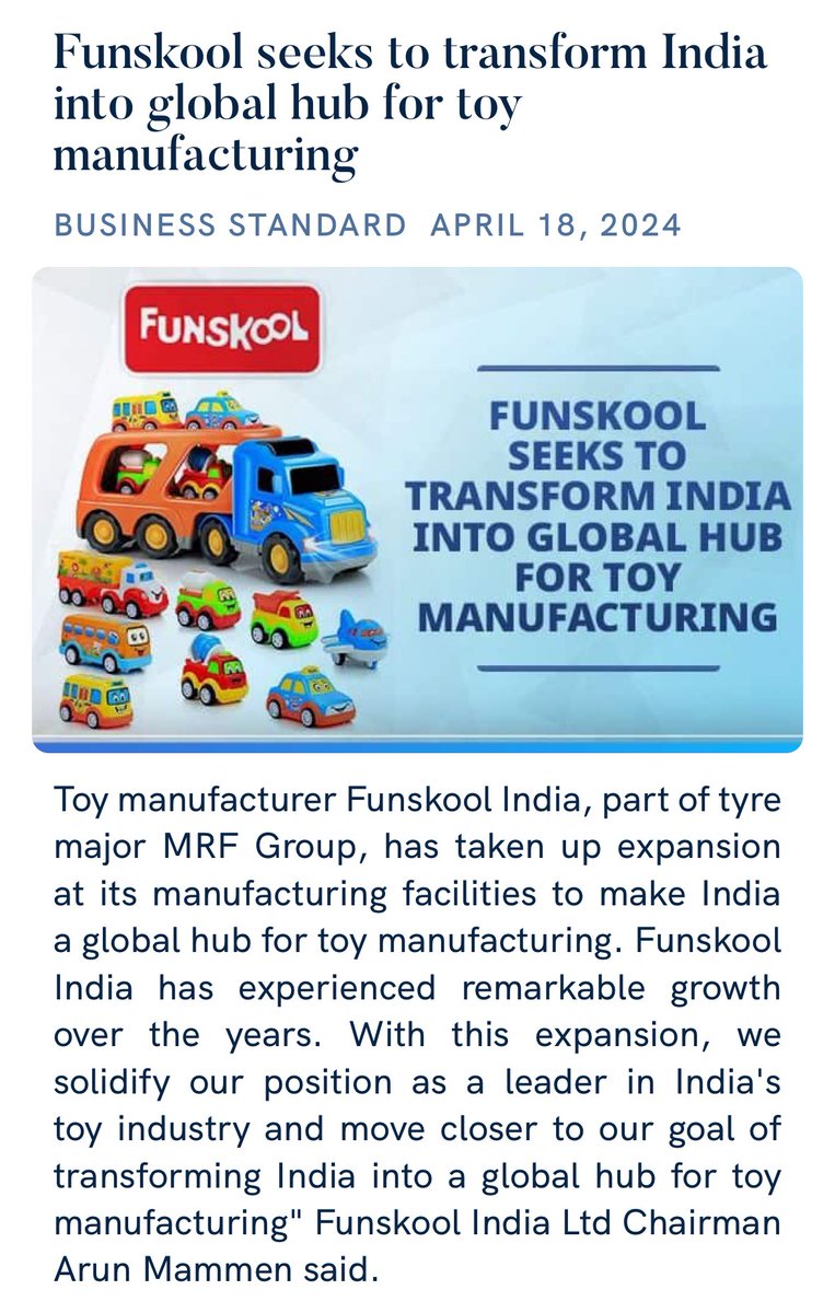 Funskool seeks to transform India into global hub for toy manufacturing
