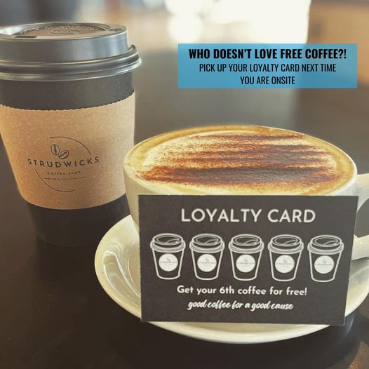 If you're a regular at MK Conferencing, be sure to pick up your Strudwicks loyalty card for our onsite coffee shop!