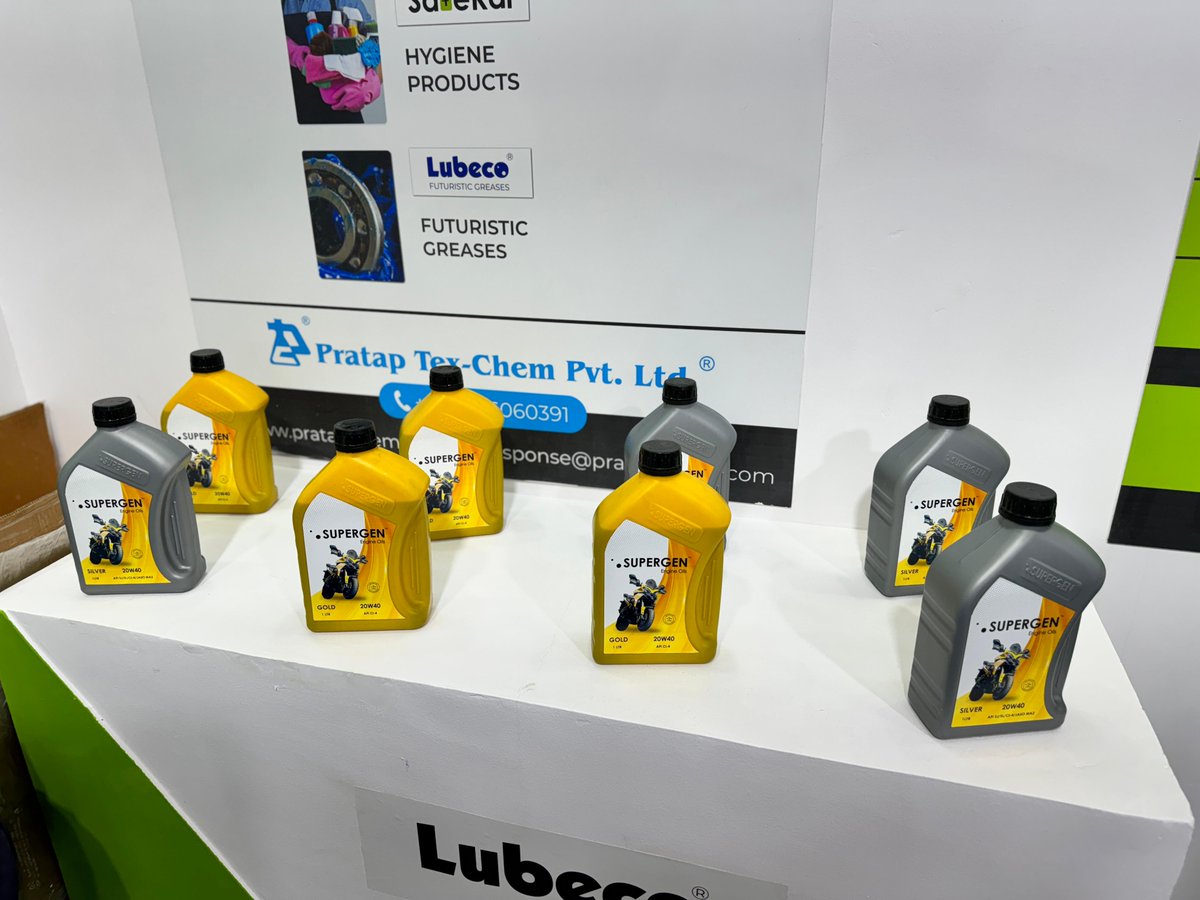PratapTexChem's tweet photo. PTCPL's official dealer, GM Enterprises showcased products & technology from Lubeco Green Fluids, Lubeco Greases and Supergen at IMTOF - International Machine Tools Exhibition, 2024!
#PTCPL #Lubeco #Lubecogreases #Supergen #IMTOF #InternationalMachineToolsExhibition2024 https://t.co/09tA7Y6ZM2