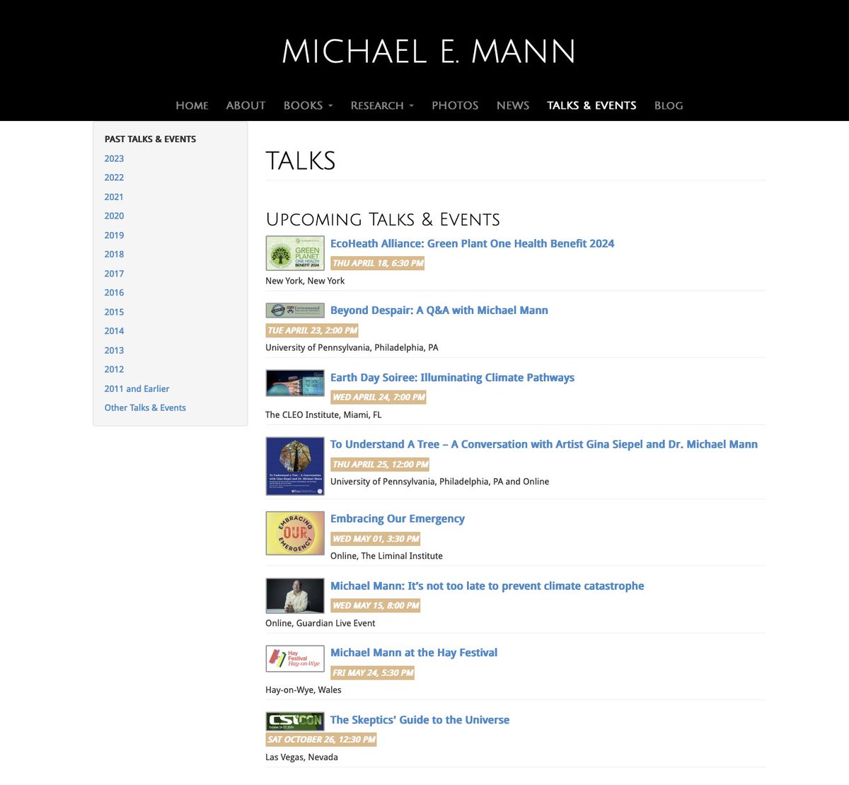 A bunch of upcoming lectures and events over the next month. Details here: michaelmann.net/content/talks