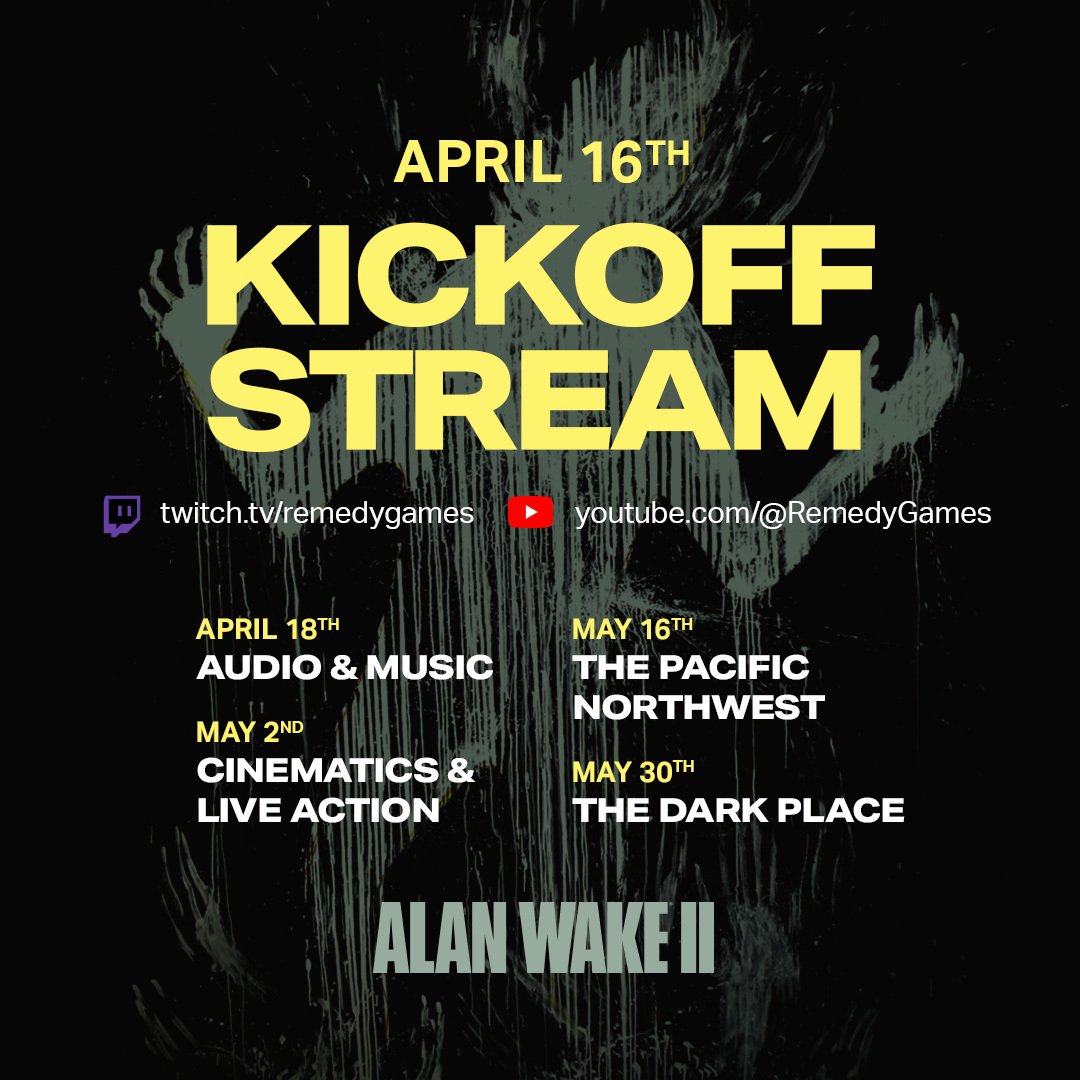 🔴 We're LIVE with the first of our developer streams! Join Audio Diretor Richard Lapington and composer Petri Alanko @Peppepappa as they discuss all things audio and music in Alan Wake 2! Links below!