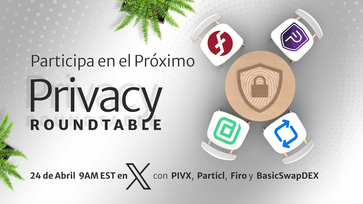 PIVX_Espanol's tweet photo. Participa en nuestro próximo #PrivacyRoundtable con nuestros amigos @ParticlProject, @firoorg y @BasicSwapDEX con el invitado @DouglasTuman, anfitrión de @MoneroTalk
El 24 de abril 9 am EST/ 2 pm UTC
Tema: Criptomoneda gubernamental y privada
https://t.co/NSPb1mi2A9
#PrivacyTalk https://t.co/acGRSYopDC
