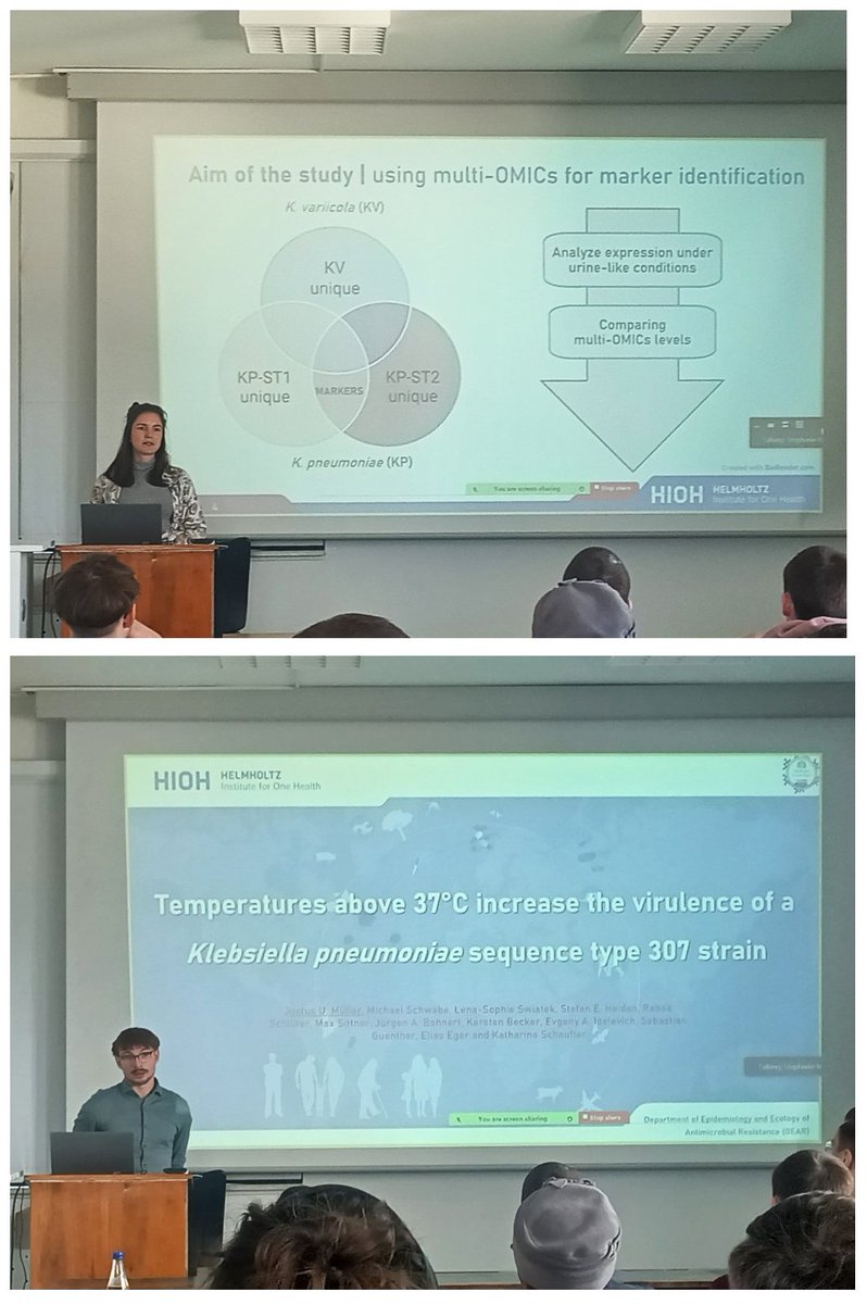 Delighted by the nice presentations of our two PhD Students Lena and Justus at today's @Helmholtz_HIOH meeting highlighting their interesting research projects. #AMR #Science
