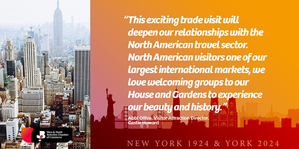 In line with yesterday's post, @CastleHowardEst will also be joining the @WNYChamber in #NewYork next week! Representing the #travel sector, they are hoping to develop new relations with US companies, with the view of building #business links across the pond.