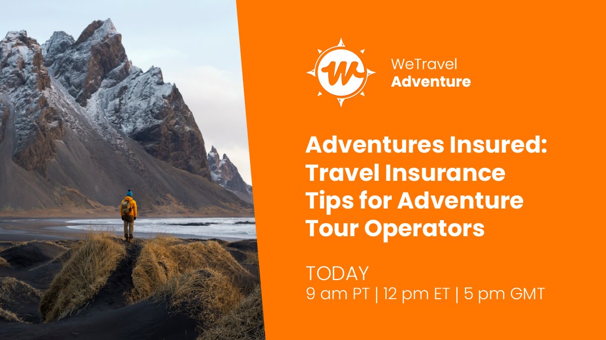 Last chance! ⏰ Reserve your spot for today's Adventures Insured webinar to rethink the way you're selling travel insurance ➡️ bit.ly/3PPutAC

During this webinar, we'll be exploring the role of travel insurance in adventure tourism and its benefits to your business.