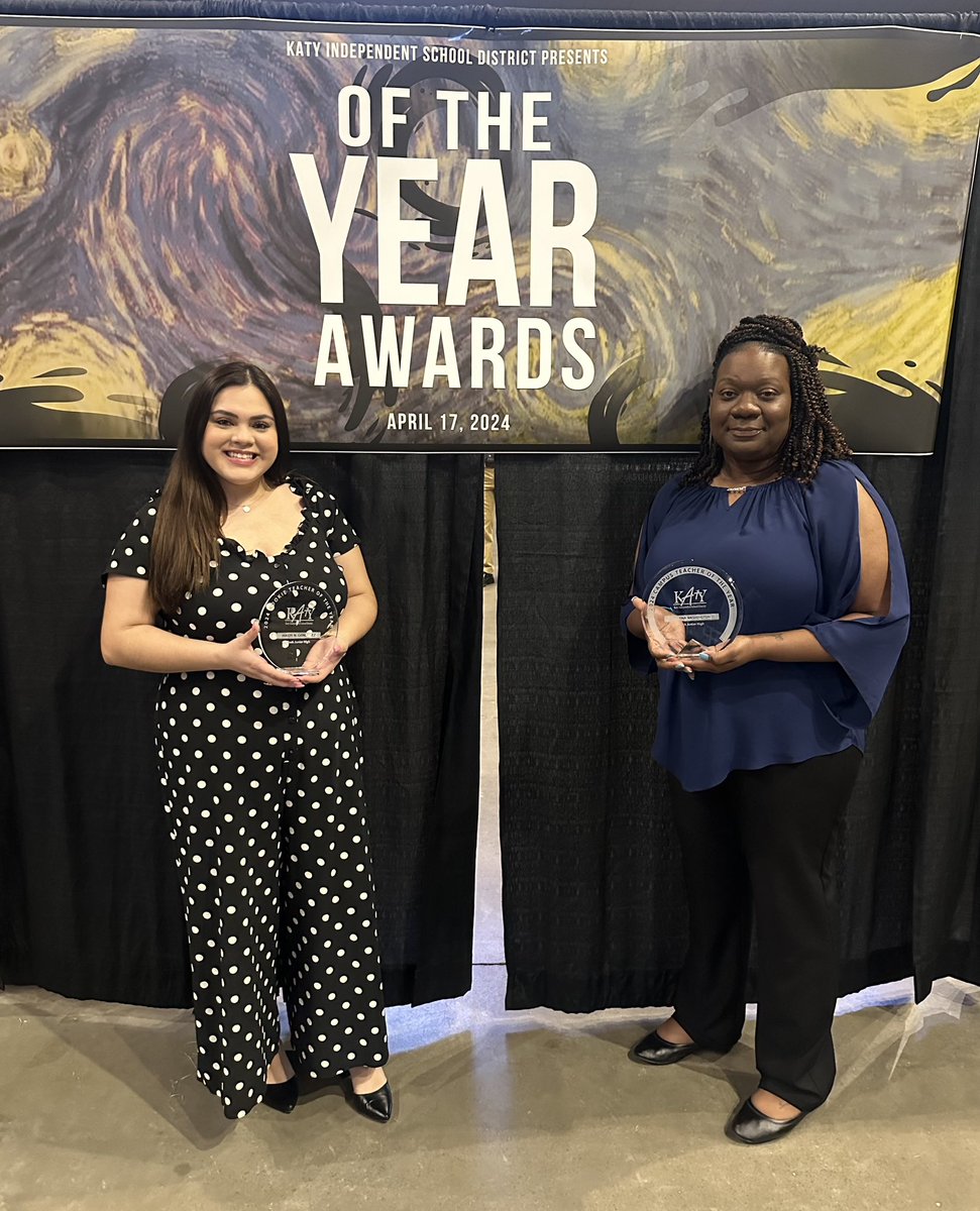 It was a blessing celebrating these two wonderful educators last night. @BeckJuniorHigh_ “Of the Year “ honorees, Ms. Washington, teacher of the year and Ms. Gonzalez, rookie teacher of the year. <a href="/katyisd/">Katy ISD</a>