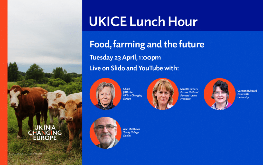 🥪 FOOD 🐄 FARMING 🌾 & THE FUTURE 🚀 👥 Join @Minette_Batters, Carmen Hubbard, @xAlan_Matthews & @jillongovt next Tuesday! Perfect lunch time listening... 🍔 Sign up now 👇👇 ukandeu.ac.uk/events/ukice-l…