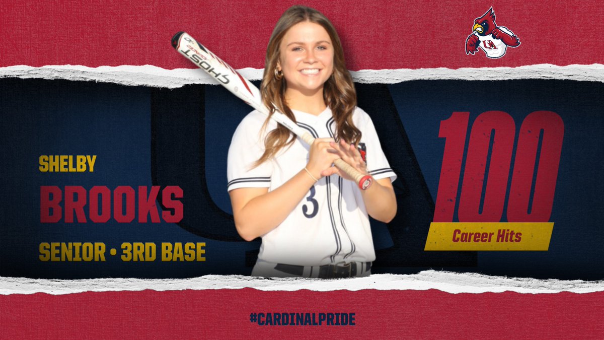 Union Academy Athletics (@uaathletics) on Twitter photo 🎊 CONGRATULATIONS 🎊
Recently, Shelby Brooks recorded her 100th career hit! Way to go, Lady Cardinal!! We are very proud of you!! <a href="/UAcharterschool/">UACharterSchool</a> <a href="/FrashierJustin/">Justin Frashier</a> <a href="/BrittanyRape/">Brittany Rape</a> <a href="/JZUAHS/">Jim Zorn</a> <a href="/darbiholmes/">darbi chestnut</a> #CardinalPride #WeAreUA 🎊 CONGRATULATIONS 🎊
Recently, Shelby Brooks recorded her 100th career hit! Way to go, Lady Cardinal!! We are very proud of you!! <a href="/UAcharterschool/">UACharterSchool</a> <a href="/FrashierJustin/">Justin Frashier</a> <a href="/BrittanyRape/">Brittany Rape</a> <a href="/JZUAHS/">Jim Zorn</a> <a href="/darbiholmes/">darbi chestnut</a> #CardinalPride #WeAreUA
