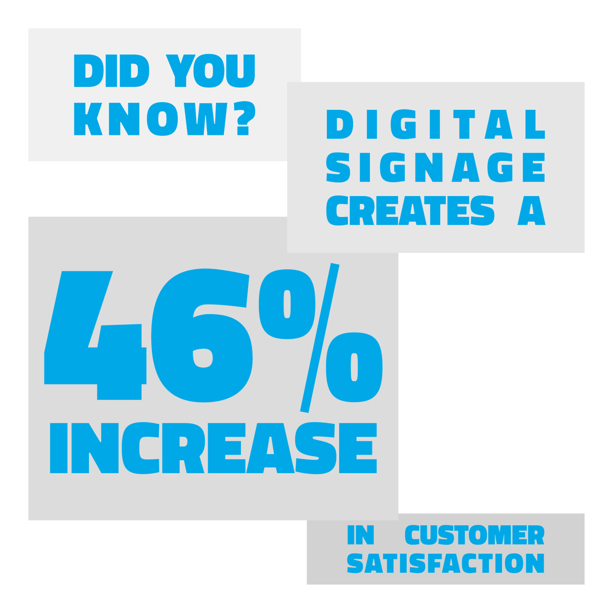 Increased customer satisfaction leads to greater customer engagement and a stronger brand reputation. Implement a digital signage solution with Betta-LED today to witness these benefits firsthand...

#digitalsignage #LEDvideowalls #digitaldisplays #DOOH *Stats according to MVix