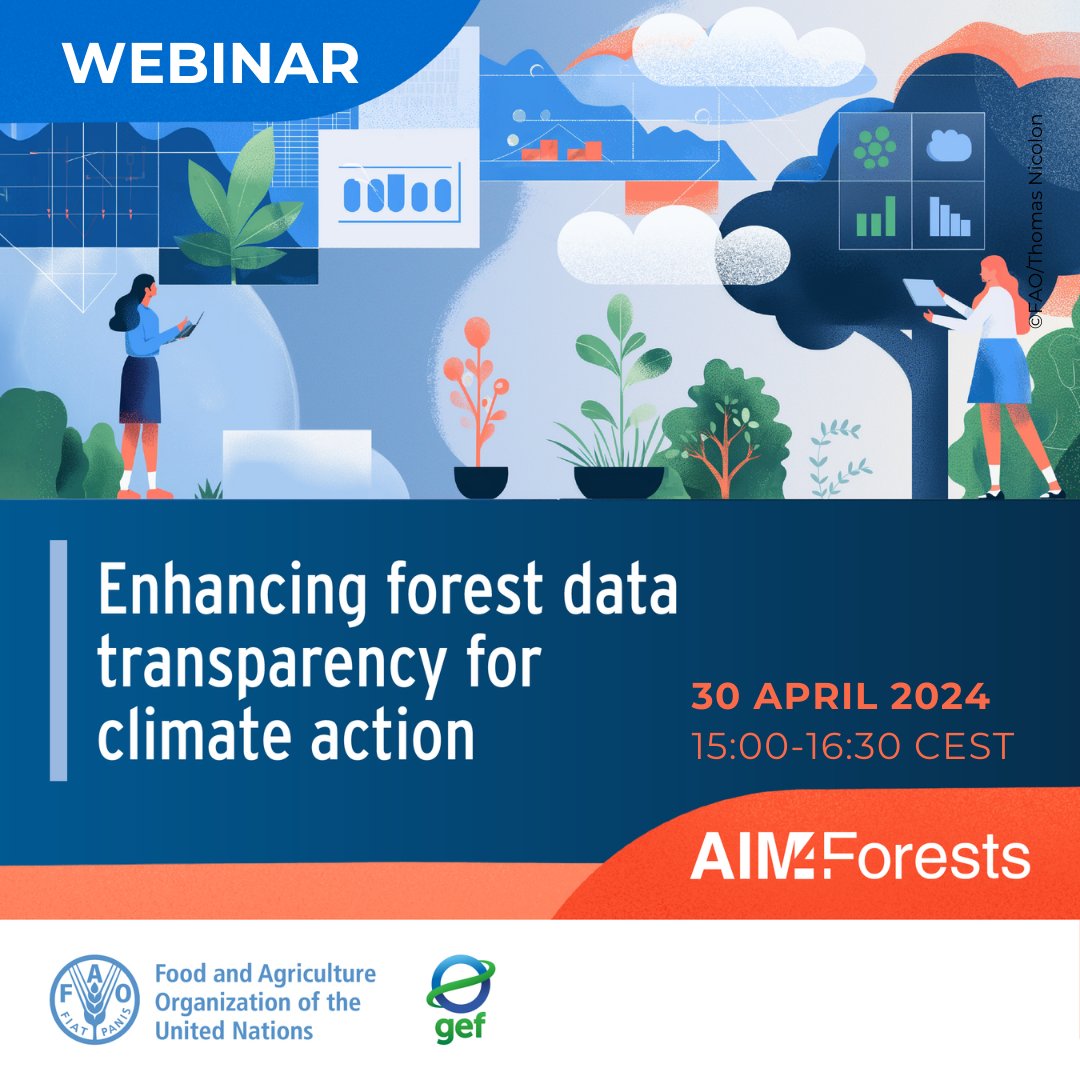 FAOForestry's tweet image. Join @FAO and @theGEF for a webinar on forest data transparency &amp;amp; the new #CBIT-Forest II Project!

Enhancing forest data transparency for climate action
🗓️ Tues 30 April 2024
⏰ 15:00-16:30 (UTC +1)  

Register 👉 ow.ly/5LLo50Rg7G6

#ClimateAction #AIM4Forests