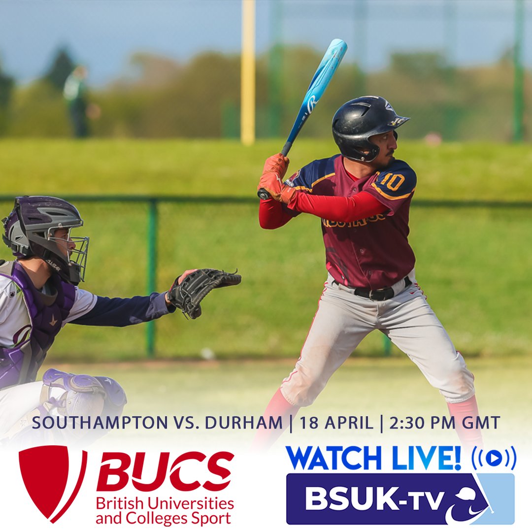 Here we go! Watch @SotonUMustangs take on @durham_baseball for the title of @BUCSSport National Champion LIVE on BSUK-TV now! webca.st/246647