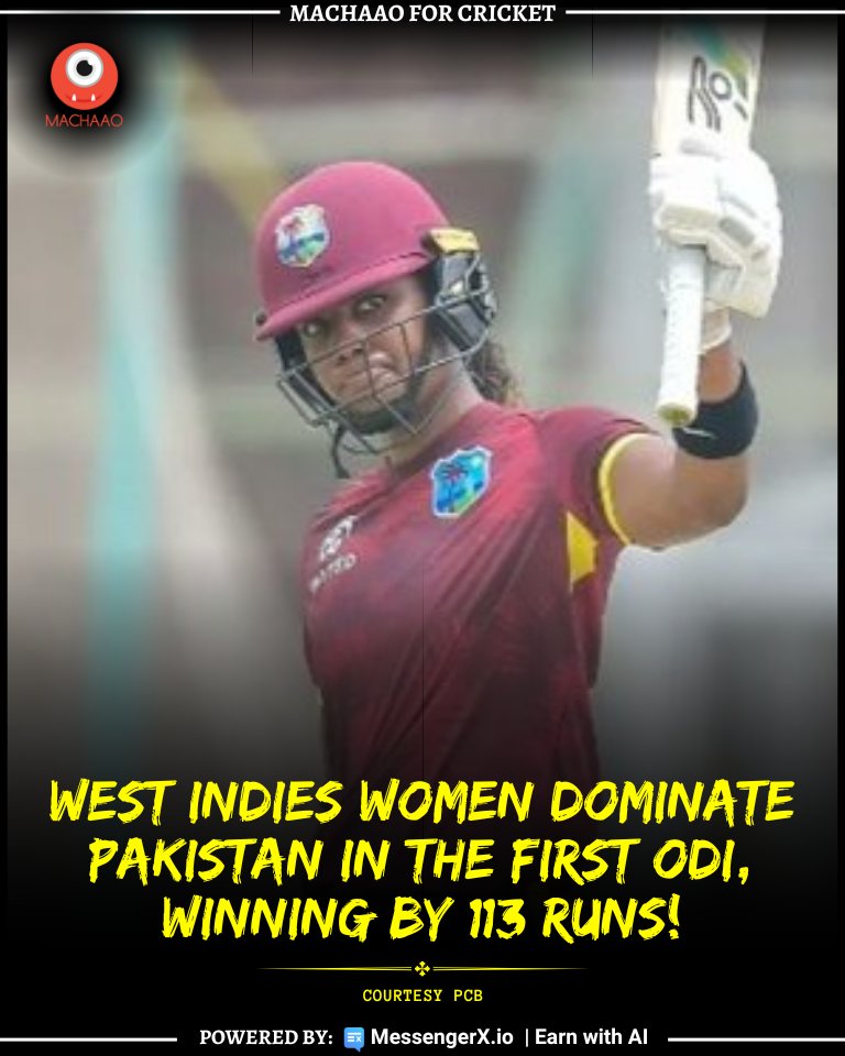 Pakistan left seeing stars as Hayley Matthews shines bright for West Indies! 💫😎

Courtesy: PCB
.
.
#PAKWvWIW #HayleyMatthews