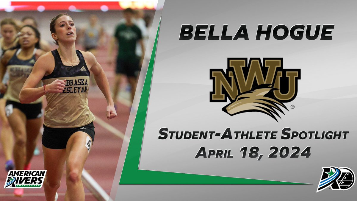 💡: Spotlights in the <a href="/AmerRiversConf/">American Rivers Conference (A-R-C)</a>: Bella Hogue, <a href="/NWUSports/">Nebraska Wesleyan University Athletics</a> 

#rollriversspotlights | #rollriversTF

📰: bit.ly/3VZK8kR