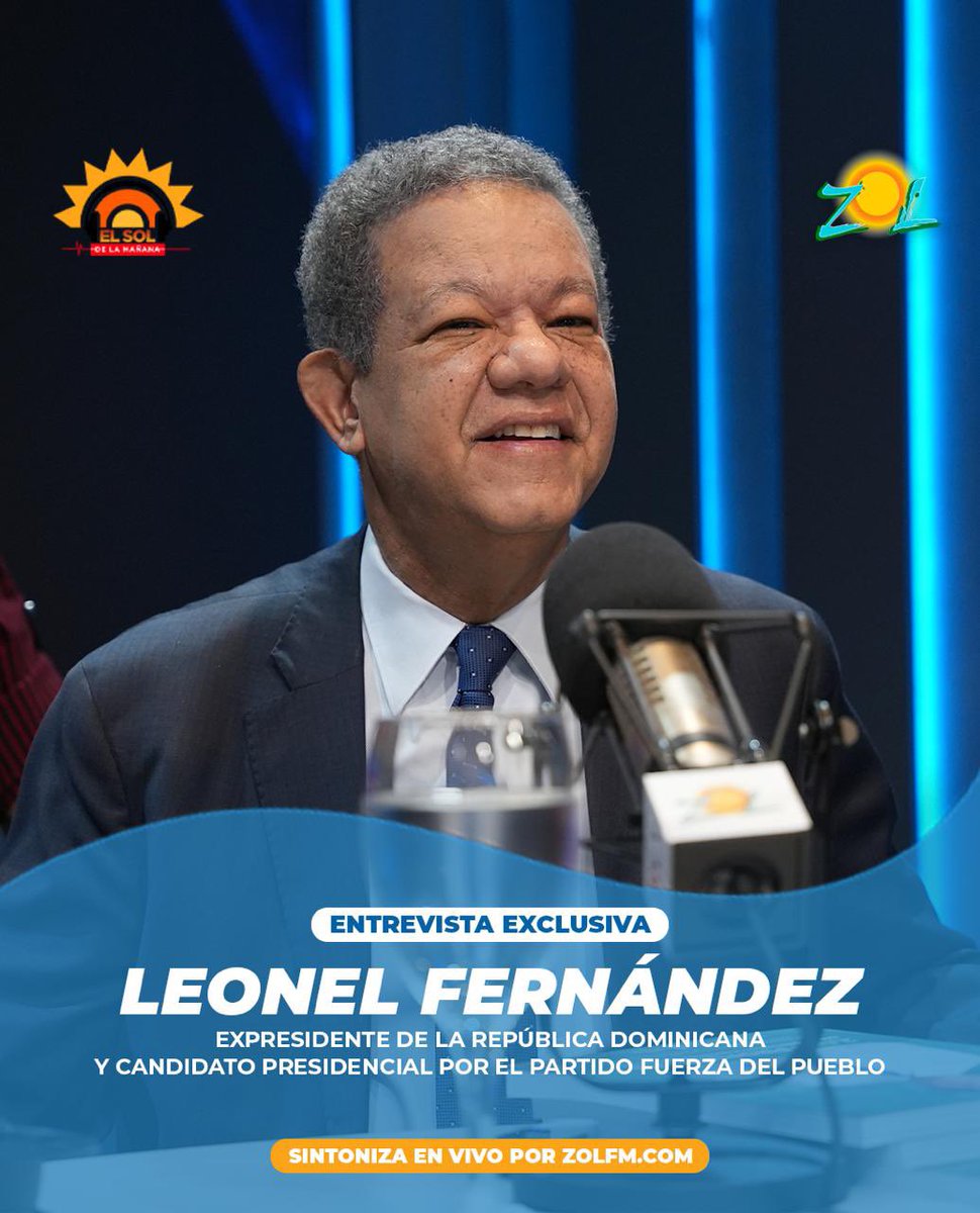 En vivo Ahora por @ZOLFM1065 (106.5FM). Puedes escucharlo en línea por 👉🏽 zolfm.com #LeonelEnElSolDeLaMañana #LeonelFernández #FuerzaDelPueblo #PlanDeGobiernoLF #Vota3