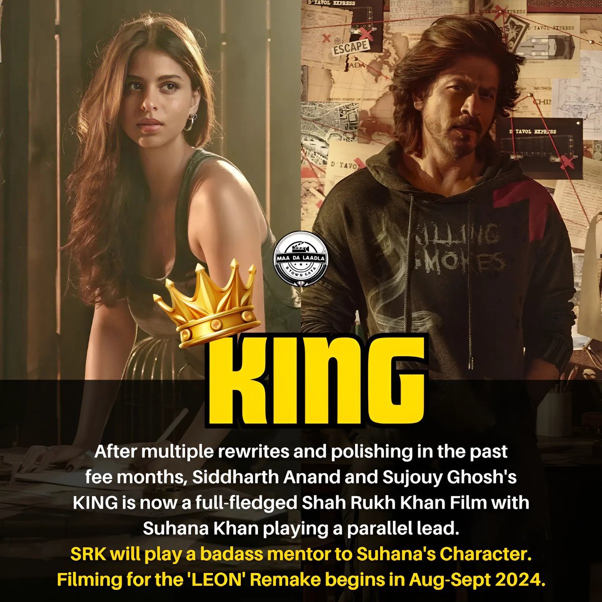 The #Leon Remake titled #KING gears up for pre-production in May, a filming start in August-September. Directed by #SujoyGhosh and Action designed by #SiddharthAnand. 🙌🏻🔥❤️ 

#ShahRukhKhan #SuhanaKhan #RedChilliesEntertainment