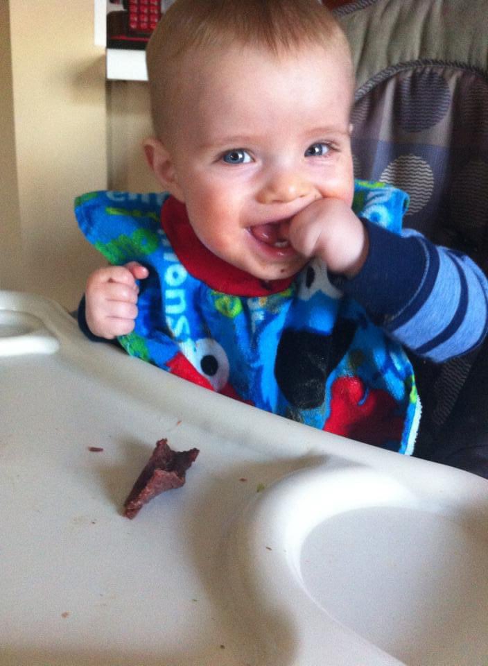 Back when 9 tried celery and was quickly swapped out with beef jerky by dad. Now he touches neither……