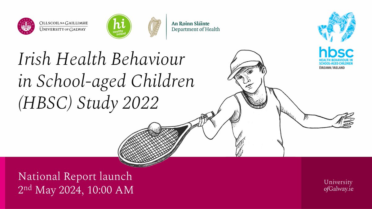 🍎 🎾 👟 👧 🧒🏾 We are pleased to announce the launch of The Irish Health Behaviour in School-aged Children (HBSC) Study 2022 at an online webinar on Thursday 2nd May at 10:00am. Register➡️ ticketsource.eu/university-of-… Thanks for RTs!