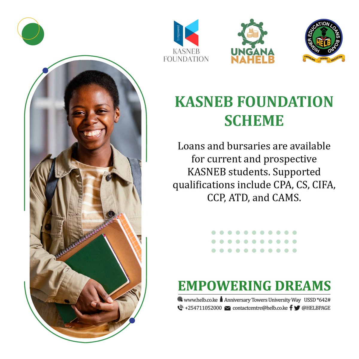 Are you pursuing any of the KASNEB qualifications but facing financial limits? We're here to turn your dreams into reality. Click here to apply for the KASNEB Foundation Scheme: bit.ly/3wYzYX9. #EmpoweringDreams