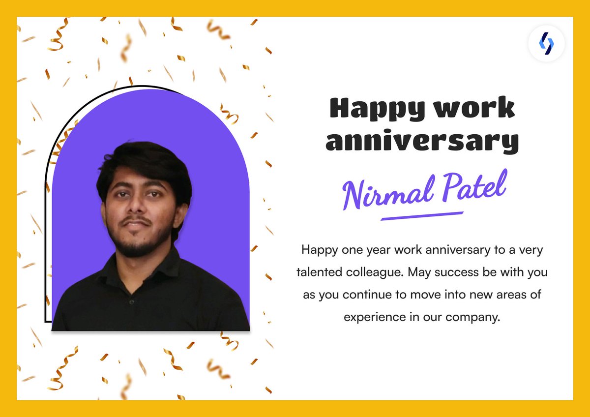 🎉Join us in celebrating Nirmal's 1st year with our team!🎉

Today marks a significant milestone as we honor Nirmal's first work anniversary. Throughout this journey, we've witnessed remarkable growth, achievements, and cherished moments.🌟

#WorkAnniversary #TeamSuccess