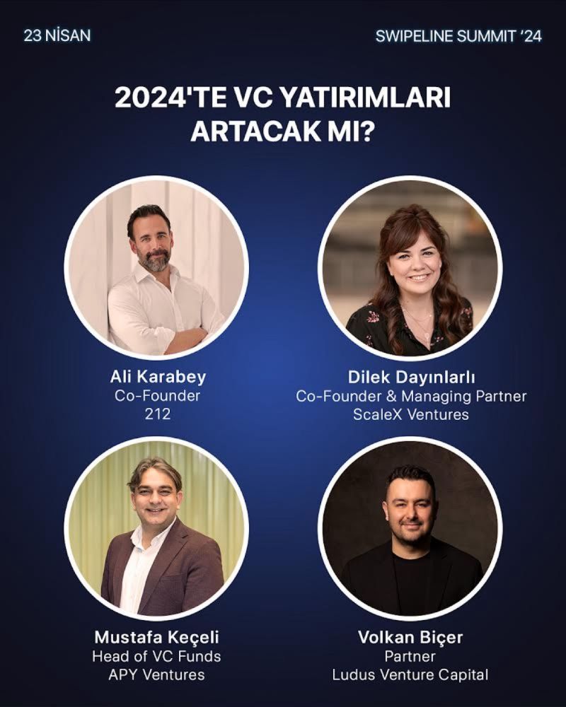 Our Managing Partner, @DilekDayinlarli, will be featured as a panelist on the 'How VC Investments Will Shape Up in 2024' panel alongside esteemed VC partners from the ecosystem at the #SwipelineSummit2024.

We look forward to connecting with you there.

@Swipeline_tr  🚀🤘