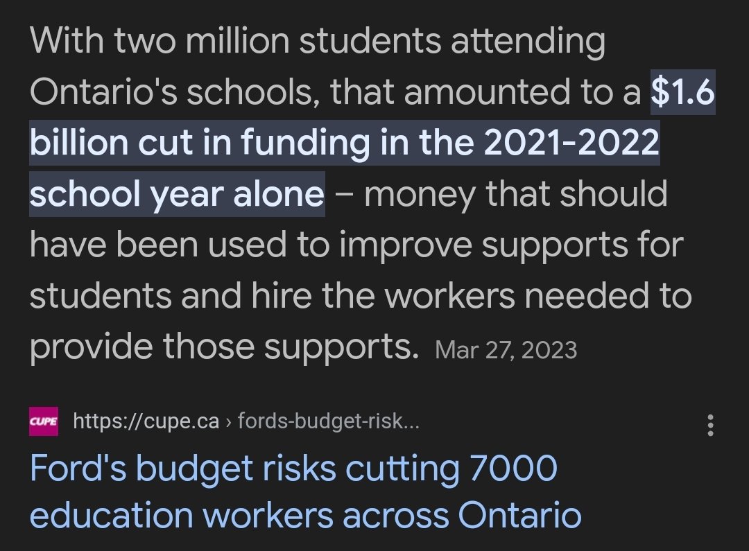 @Sflecce @oapceontario #liar
#weasel
The AWARD WINNING #Ontario #PublicEducation system has been under ATTACK since DAY ONE of the CATASTROPHIC #corrupt #Conservative regime. 

Students NOW have LIMITED course options...back to BASICS because there's NOTHING LEFT. #UnsafeSchools
#NeverVoteConservative