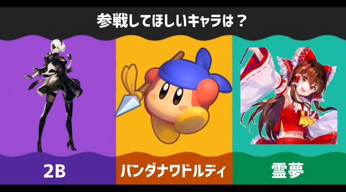 この中で1番スマブラに参戦してほしいキャラは？