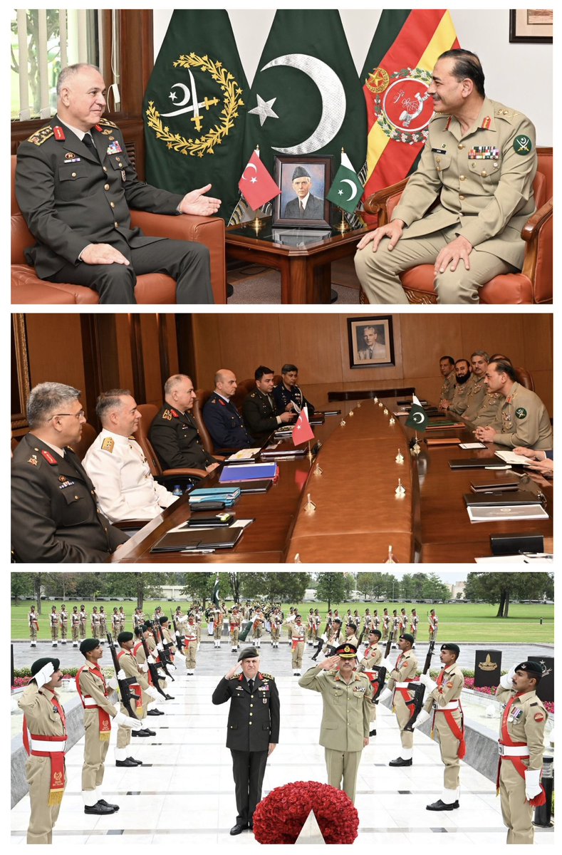 His Excellency General Metin Gürak, Chief of the Turkish General Staff, met with General Syed Asim Munir, NI (M), Chief of Army Staff (#COAS), at GHQ today. #Türkiye #Pakistan #PakArmy #ISPR The discussion encompassed various topics of mutual interest, spanning defense,