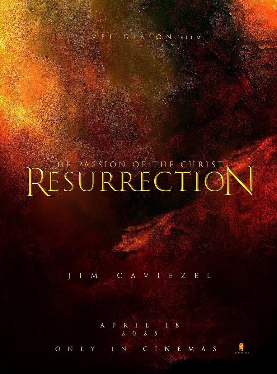 'Resurrección'. Notición: no pudo ser este año, se cumplían 20 de La Pasión de Cristo, de Mel Gibson. Será en un año justo: 18/4/25. Además con el mismo protagonista: Jim Caviezel. En esta era y cultura de las 'imágenes', será un gran medio para anunciar La Resurrección de Cristo